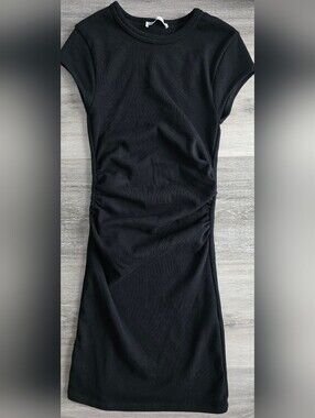 Zara Black Form Fitting Short Tee Shirt Dress